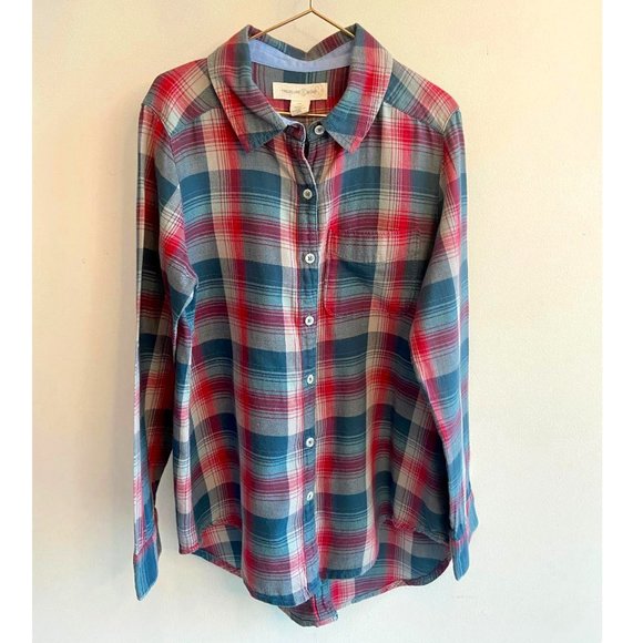 Treasure & Bond (Nordstrom Brand) Girls' Button-Down Bold Plaid Flannel Shirt - Picture 1 of 8